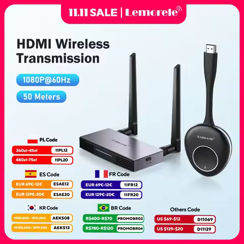 Lemorele Wireless HDMI Video Transmitter Receiver HDMI Transceiver Extender Adapter TV Dongle 1080P 