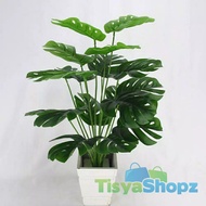 DAUN MONSTERA JUMBO 18 Cabang / Daun Keladi Artificial / Philodendron Plastik [POT DIJUAL TERPISAH]