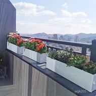 Terrace Rectangular Railing Planting Box Balcony Planting Flower Planting Vegetable Pot Long Flower 