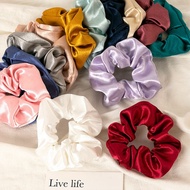 [DR] Getah Rambut Wanita Elastik Pelbagai Warna Scrunchies Satin Hairband Women Fashion Hair Accesso