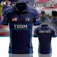 Malaysia TUDM AIRFORCE POLO SHIRT 3D Print Muslim Mesh Fabric Sport Jersey Can Be Customized c97 011