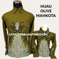 KEMEJA Batik Pria Warna HIJAU OLIVEBatik  HIJAU OLIVEKemeja Batik Pria Couple Ayah dan Anak Warna Pi