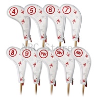 Golf Iron Headcovers Customized Synthetic Leather 9pcs (4,5,6,7,8,9,P,S,A) Set  With Zipper Closure 