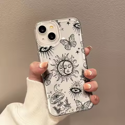 Moon Sun Pattern Phone Case for Infinix itel A90 Note GT 50s 40 30i 12 11 10 Zero 30 20 Smart 10 9 8
