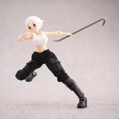 1/12 Scale Female Soldier Sleeveless Low Neck Short Sleeves Work Pants Clothes Model for 15cm Azone 