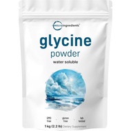 Micro Ingredients Glycine Powder, 1KG (2.2 Pounds), Glycine 1000mg Per Serving, Supports Restful Sle