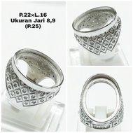 H4uL Cincin Perak925 Ring Silver925 Cangkang Batu Akik Emban Cincin Batu Giok / Permata / Berlian