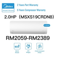 Midea 2.0hp R32 MSXS-19CRDN8 Inverter Xtreme Save Series Wall Mount Air Cond /Midea *FOREST Series* 