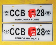 Car / Vehicle Temporary plate (Acrylic) W/ BOLTS