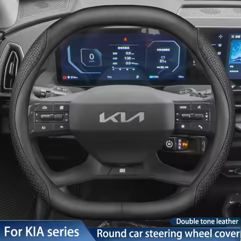 Leather Car Steering Wheel Cover for KIA Sportage EV6 K4 K8 EV3 2025 2026 Car-styling Auto Accessori