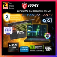 MSI CYBORG A15 AI GAMING LAPTOP B2HWFKG-082MY (RYZEN 7 260/16GB DDR5/ 512GB SSD/15.6" FHD 144HZ/NVID
