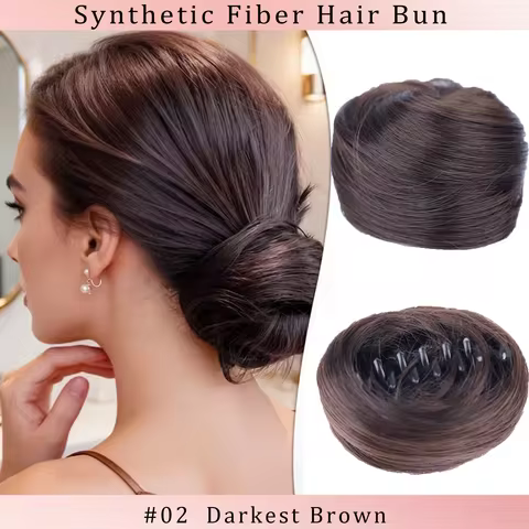 Women's Donut Wig Hair Bun - Synthetic Fiber Straight Hair Bun High Elasticity Hair Bun Elastic Band