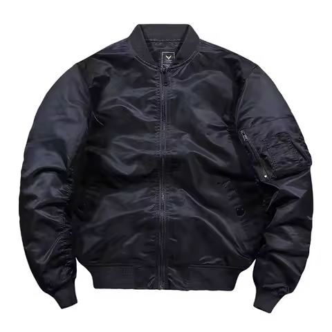 Solid Color Autumn Winter Bomber Jacket Men Military Jacket Baseball Flight Coat Mens Thick Jacket W