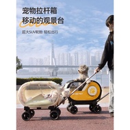 Pet Trolley Case Large-Capacity Cat Bag Trolley Bag Detachable Transparent Cat Dog Long-distance Out