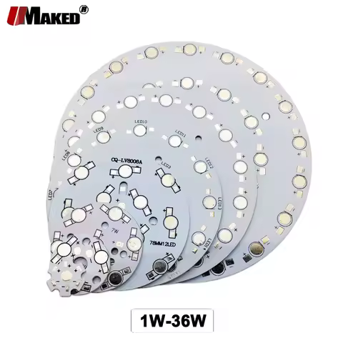LED PCB Aluminum Plate Base 1W 3W 5W 7W 9W 12W 15W 18W 24W 36W Flashlight Spotlight Heatsink For 1 3