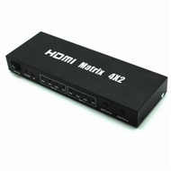 ถูกที่สุด!!! HDMI Matrix 4x2 Switch (4 HDMI in 2 HDMI out) HDMI Splitter with Audio Out,Remote Control Support CEC, Deep Color 30bit ##ที่ชาร์จ อุปกรณ์คอม ไร้สาย หูฟัง เคส Airpodss ลำโพง Wireless Bluetooth คอมพิวเตอร์ USB ปลั๊ก เมาท์ HDMI สายคอมพิวเตอร์