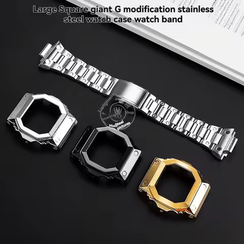 GX-56 Stainless Steel Set Compatible with Casio G-Series Large Square GX-56BB GXW-56 Modified Metal 