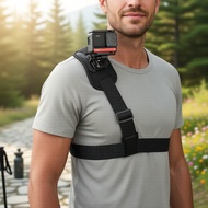 Hands-Free Action Camera Shoulder Harness Chest Strap Mount Compatible with GoPro for Vlogging