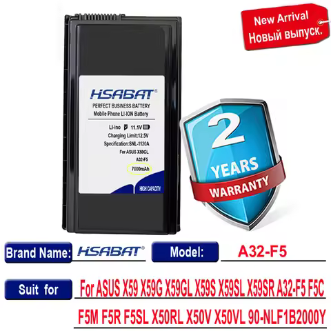 7000mAh X59S X59SL Battery for ASUS X59GL A32-F5 X59 X59G X59SR 90-NLF1B2000Y F5C F5N F5GL F5M F5R F