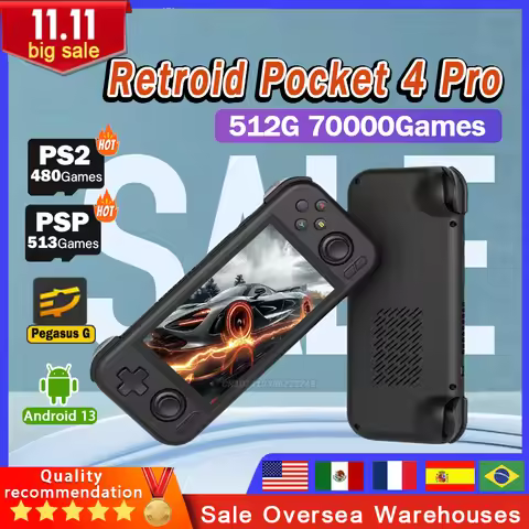 Retroid Pocket 4 Pro Official Portable Handheld Console 4.7 Inch Android 13 video game console 8G+12