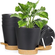 Homeuouz 6 Packs Flower Pot, Self-Watering, 15.2 cm Plant Pot with Watering System, Planter with Bro