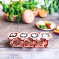 HIWA square spice Set of 4 jars, Spice jar, Set of 4 spice jars, Plastic spice box