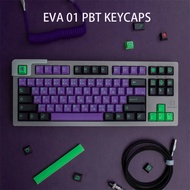 Mechanical Keyboard GMK EVA 01 PBT Keycaps Anime EVANGELION-01 130 Keys Cherry Profile Dye-Sued Purple Gaming Custom Key Caps