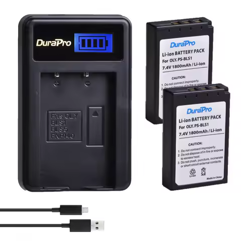 BLS-1 PS-BLS1 Battery and Charger for Olympus E-420, E-450, E-600, E-620, Pen E-P1, E-P2, E-P3, E-PL