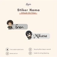 (40-60Pcs) Attack ON TITAN Name Sticker/ shingeki no kyojin Book Sticker/custom Name/anime Name Sticker/Funny AOT Sticker
