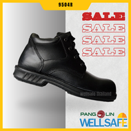 PANGOLIN safety รองเท้าเซฟตี้ รุ่น 9504R สีดำ รองเท้านิรภัย แพนโกลิน หุ้มข้อ หัวเหล็ก พื้นยางหล่อ รองเท้ามาตรฐาน มอก