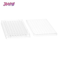 JHVW 1/5Pcs Tissue Culture Plate,  96 Well Experiment Instrument Tools, with Lid Plastic Flat Bottom