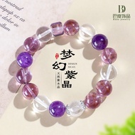 Dreamy Uruguay Bolivia Amethyst White Agate Crystal Bracelet Energy Stone Stackable Bracelet