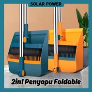 Set Penyapu & Penyodok Set Viral Penyapu 2 dalam 1 Foldable Sweeper Broom Dustpan Set Outdoor Broom