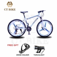 CT-BIKE Mountain Bike 26" with 21 Speed Road MTB Bicycle (Three Blade Rim Wheels)