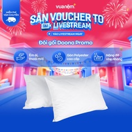 Doona Promo cotton pillow pair 45x65cm provides gentle, soft, breathable support