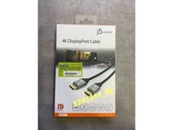 【全新行貨 門市現貨】J5create 4K DisplayPort Cable 1.8m JDC42 j5 create