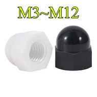 [Nut] White Plastic Nylon Cap Nut Ball Nut Locking Nut M3-M20
