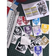 tsunami fixie warning and size decals sticker waterproof