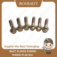 FLANGE BOLT M10X16 P1.25 SMOOTH YELLOW