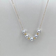 多戴款 天然海水珍珠 真多麻項鏈 K金款