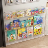 11💕 Acrylic Creative Bookshelf Wall Hanging Picture Book Magazine Rack Wall Shelf Book Shelf Wall Decoration Display Sta