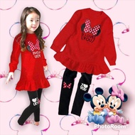 Minnie Mickey Kid Set / Cotton 100% Kidswear  / HM ispired Baju Budak