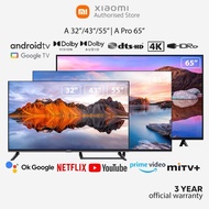 Xiaomi A/A Pro 32"/43"/55"/65" Smart Google Android TV w/ Google Playstore Netflix &amp;YouTube -  New 2024 Xiaomi Singapore