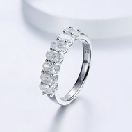 0.3ct moissanite diamond half Eternity Rings in Oval