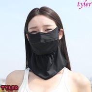 TYLER Sunscreen Mask, Solid Color Hanging Ear Ice Silk Mask, Face Shield Neck Sunscreen Ice Silk Face Mask Men