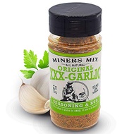 MINERS MIX XXX-Garlic Gourmet Seasoning. A Whole Lot More than Plain Ol Garlic Salt. Roasted, Grilled, BBQ, or Smoked Steak, Chicken, Prime Rib, Tri Tip, Pork, Lamb, Vegetables or Pasta. 6 Oz.