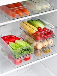 1入組蔬果存儲盒，廚房食品保鮮容器，大容量，可堆疊，用於冰箱飲料冷卻和組織家居物品。