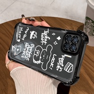 Casing hp for OPPO A93 Reno 4F Reno 4 Lite F17 Pro Case doodle simple style Kasing Not easy to fade 
