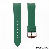 HIJAU 21MM Curve End Rubber Strap Silicone Watch Strap 8006.21 - Green