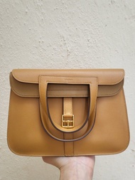 Hermes Halzan 25 caramel evercolour GHW stamp Z